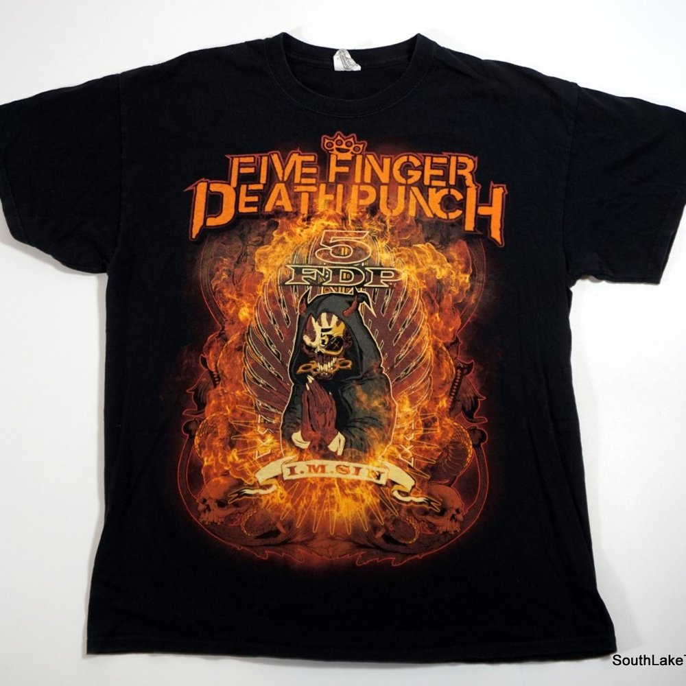 Five Finger Death Punch 5 FDP I.M. SIN T-shirt Sz Men's Large